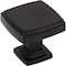 Jeffrey Alexander 1-1/4" Overall Length Matte Black Square Renzo Cabinet Knob 141MB - alternate 1